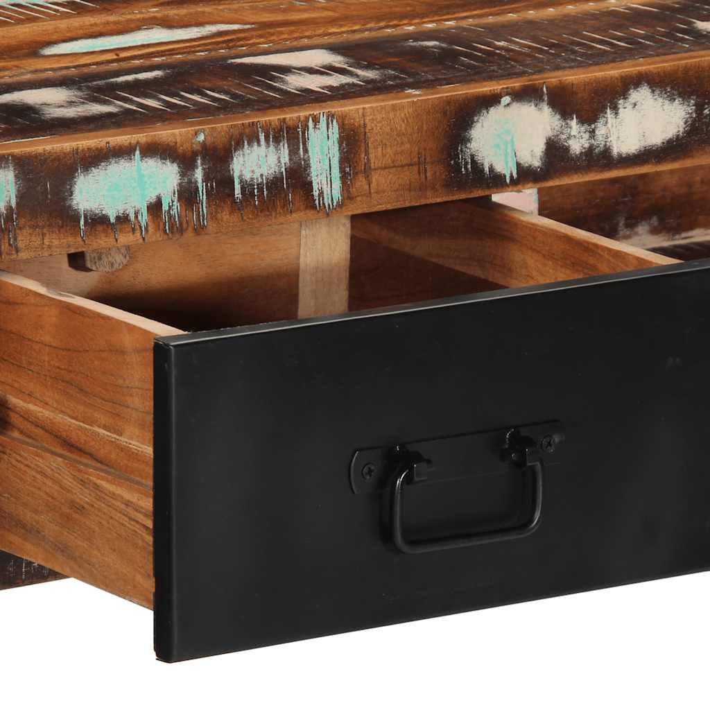 Mesa consola multicor 100x35x75 cm madeira maciça recuperada