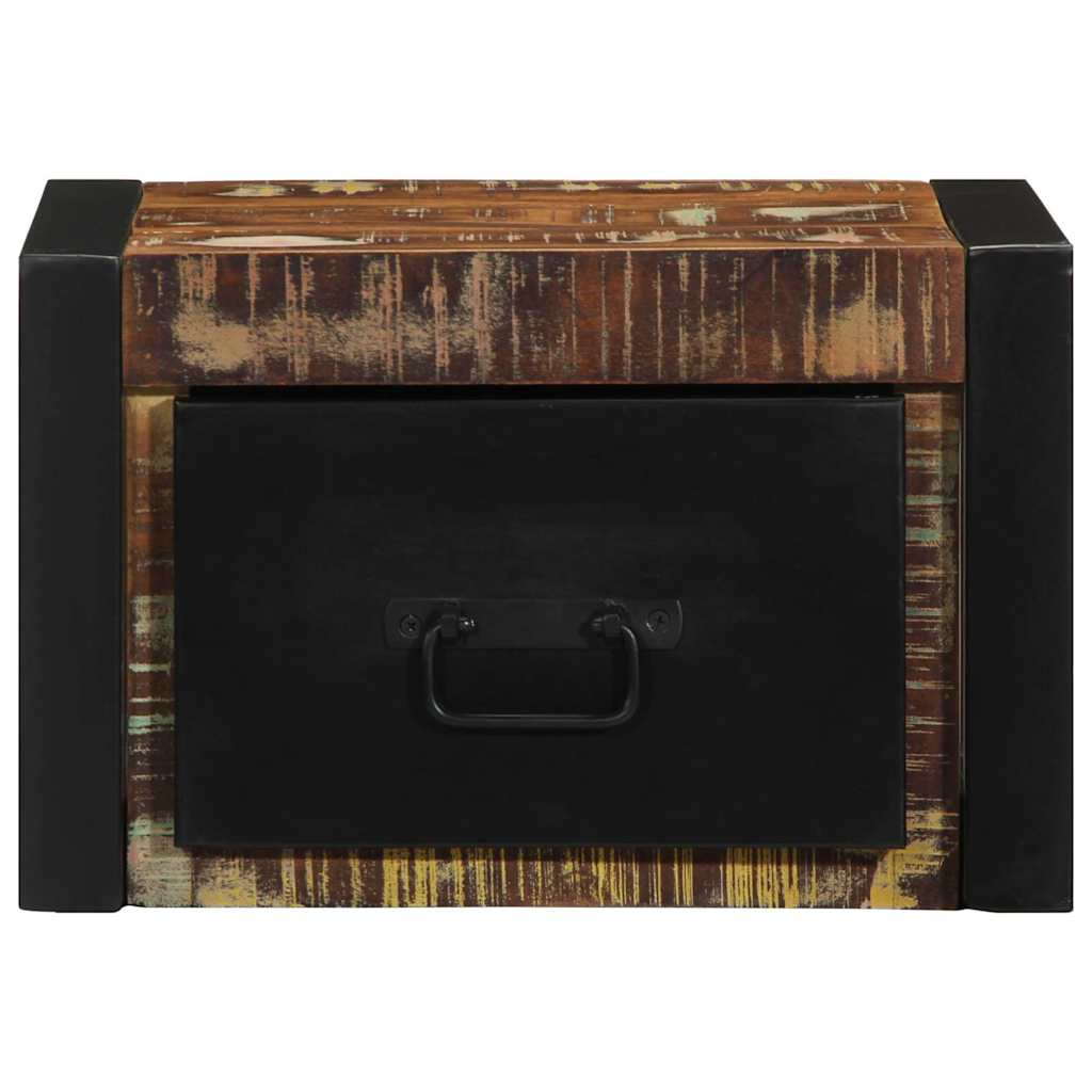 Mesa de cabeceira multicor 40x35x25cm madeira maciça recuperada