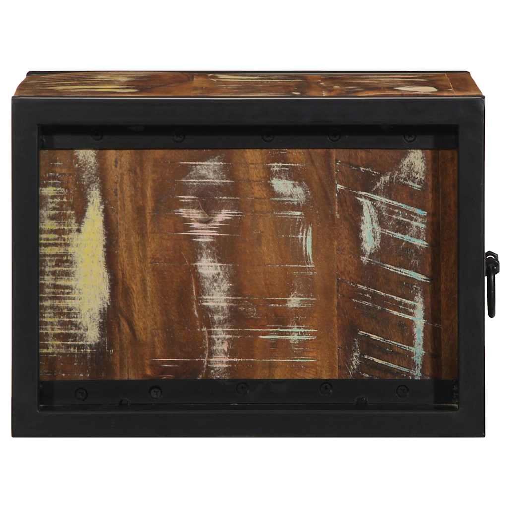Mesa de cabeceira multicor 40x35x25cm madeira maciça recuperada