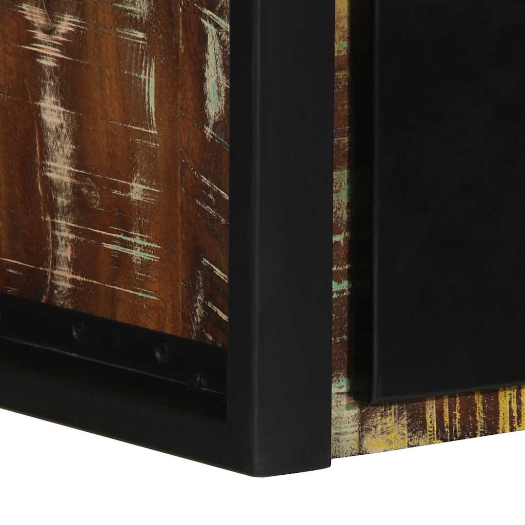 Mesa de cabeceira multicor 40x35x25cm madeira maciça recuperada