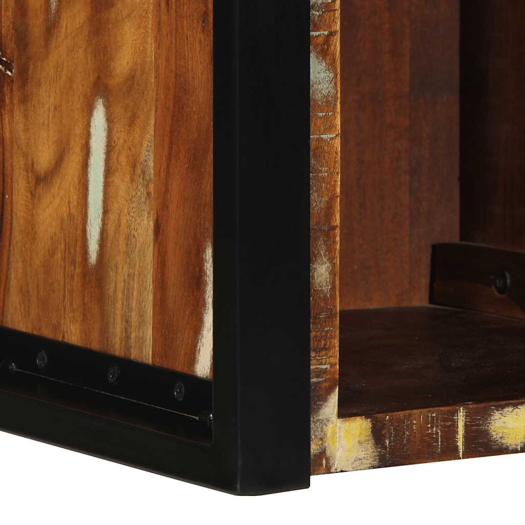 Mesa de cabeceira multicor 40x35x40cm madeira maciça recuperada