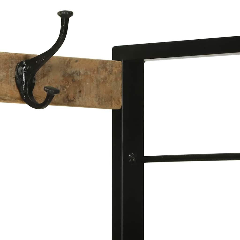 Rack de Roupas com gaveta Castanho Madeira de mangueira maciça
