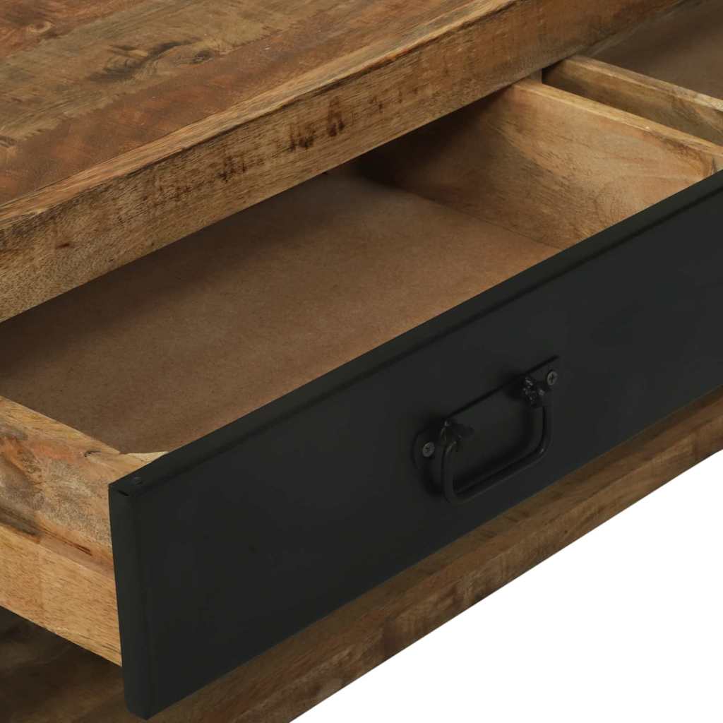 Rack de Roupas com gaveta Castanho Madeira de mangueira maciça