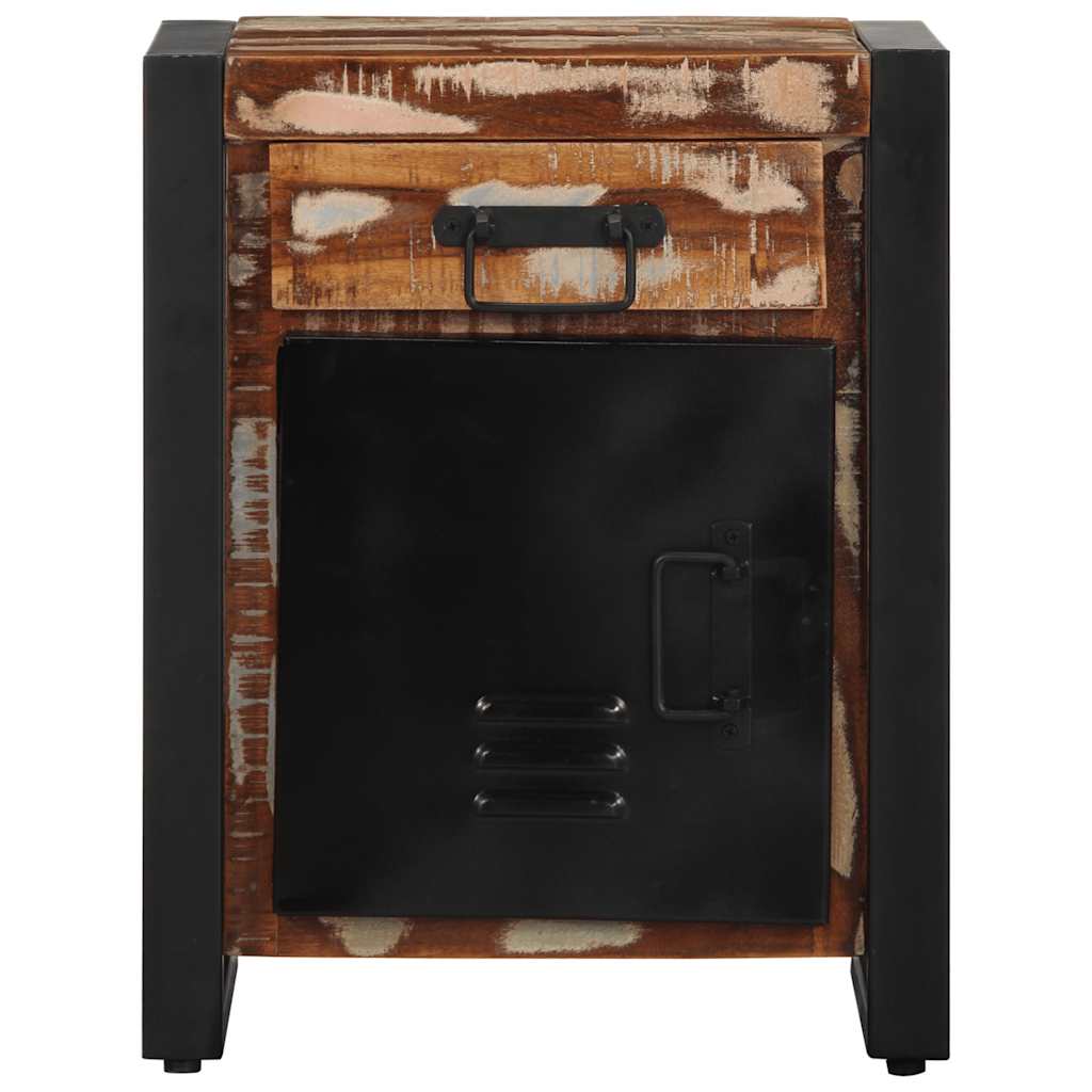 Mesa de cabeceira multicor 40x30x50cm madeira maciça recuperada