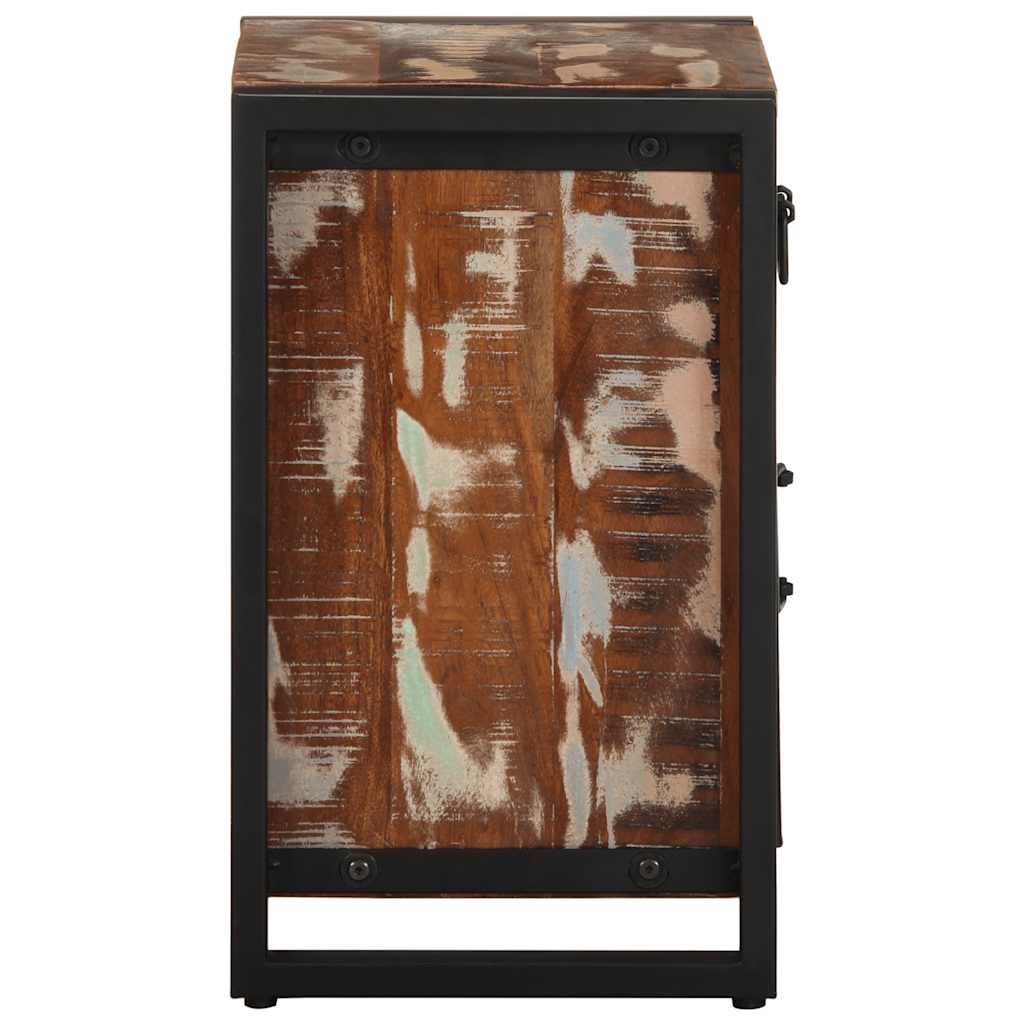 Mesa de cabeceira multicor 40x30x50cm madeira maciça recuperada