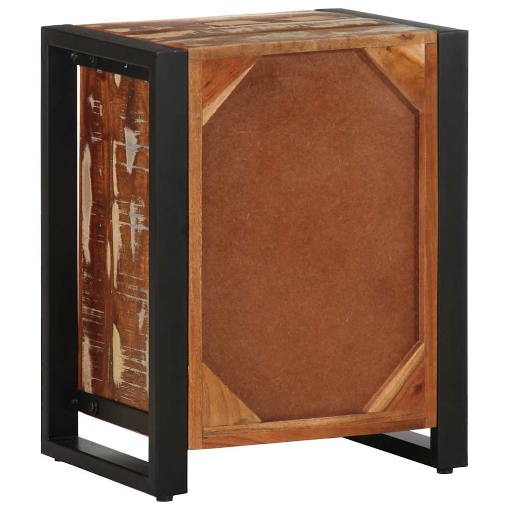 Mesa de cabeceira multicor 40x30x50cm madeira maciça recuperada