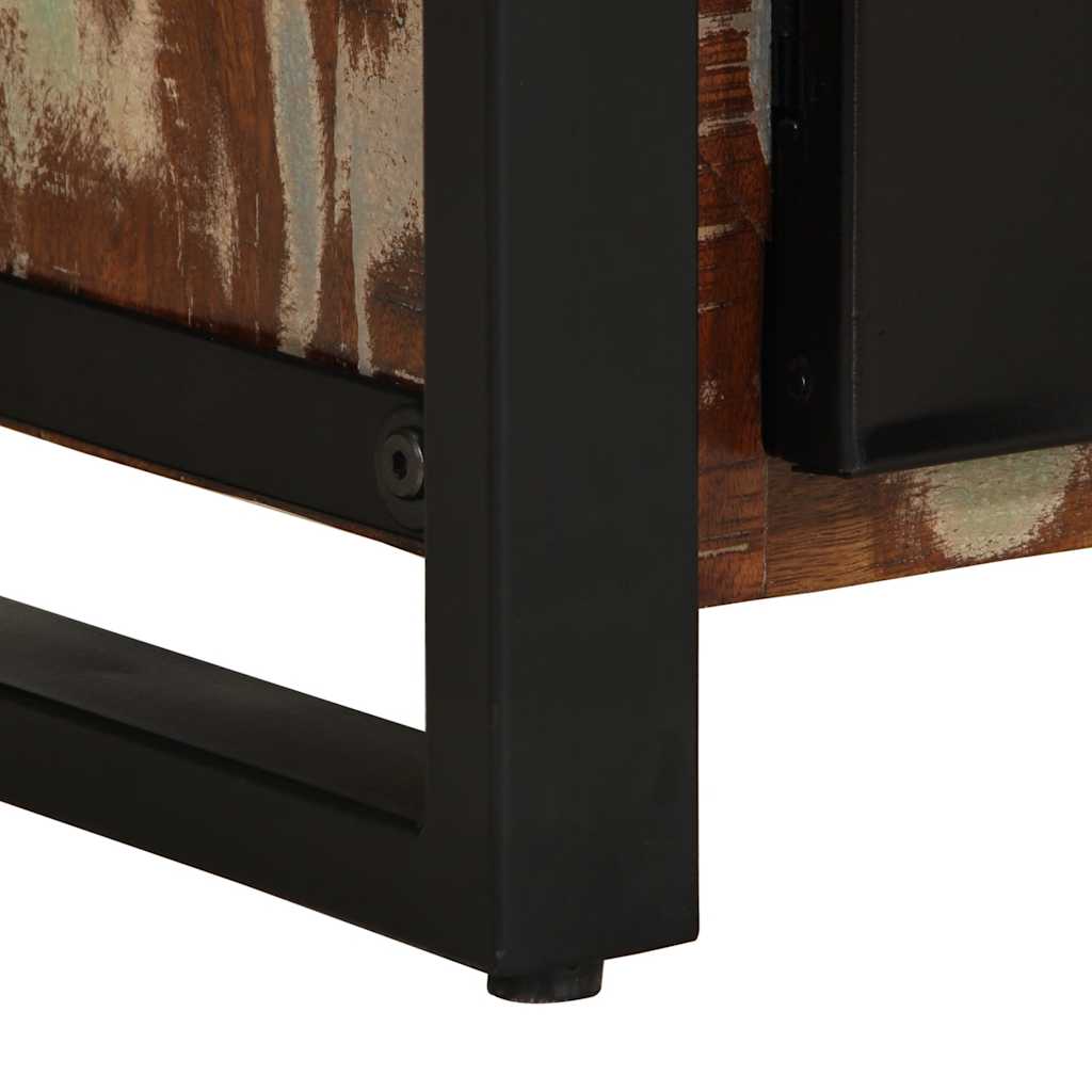 Mesa de cabeceira multicor 40x30x50cm madeira maciça recuperada