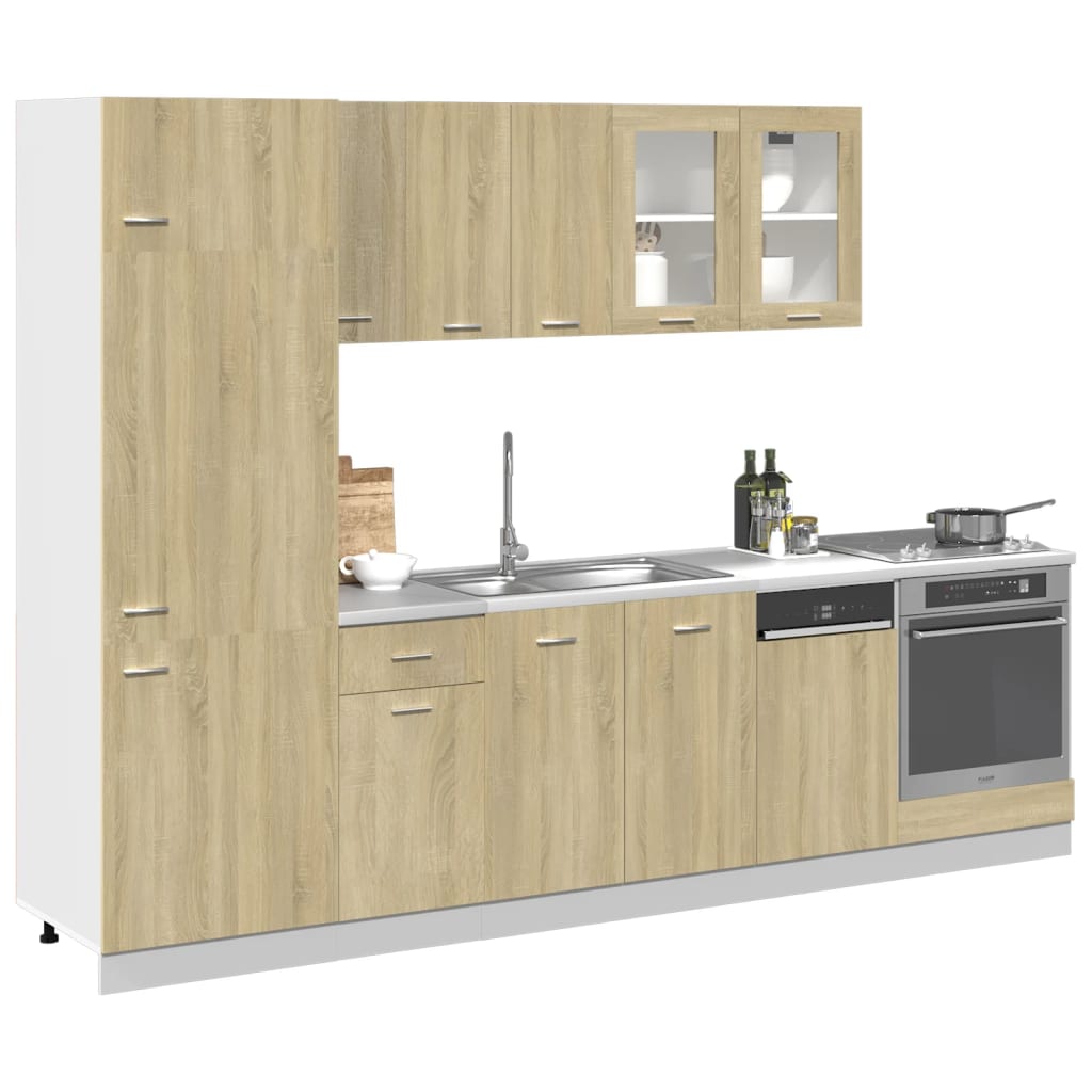 Conjunto móveis de cozinha “Lyon” 8 pcs carvalho sonoma