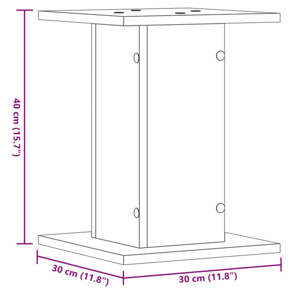 Suportes p/ plantas 2 pcs 30x30x40 cm derivados madeira preto