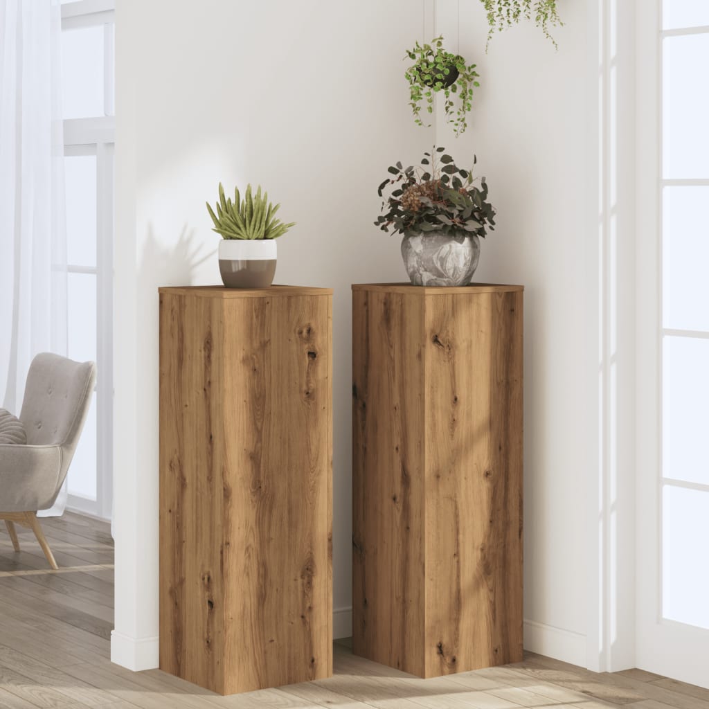 Suportes p/ plantas 2 pcs 33x33x100 cm derivados de madeira