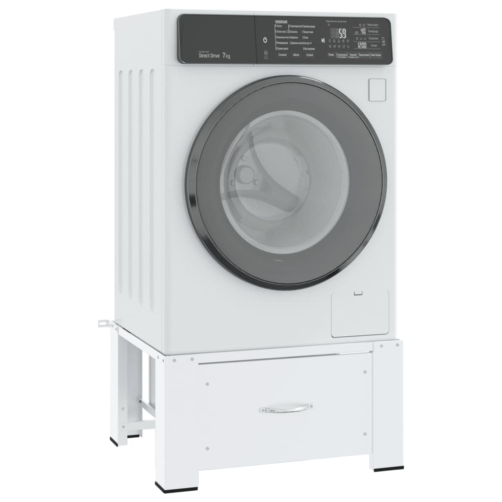 Pedestal para máquina de lavar roupa com gaveta branca