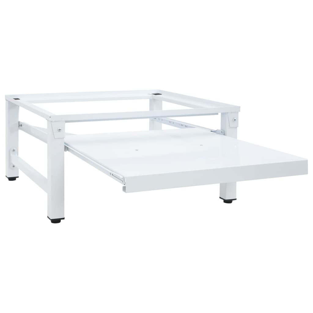 Suporte máquina lavar c/ prateleira extraível branco