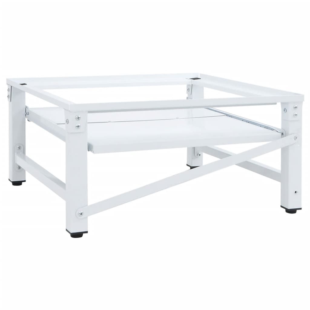 Suporte máquina lavar c/ prateleira extraível branco