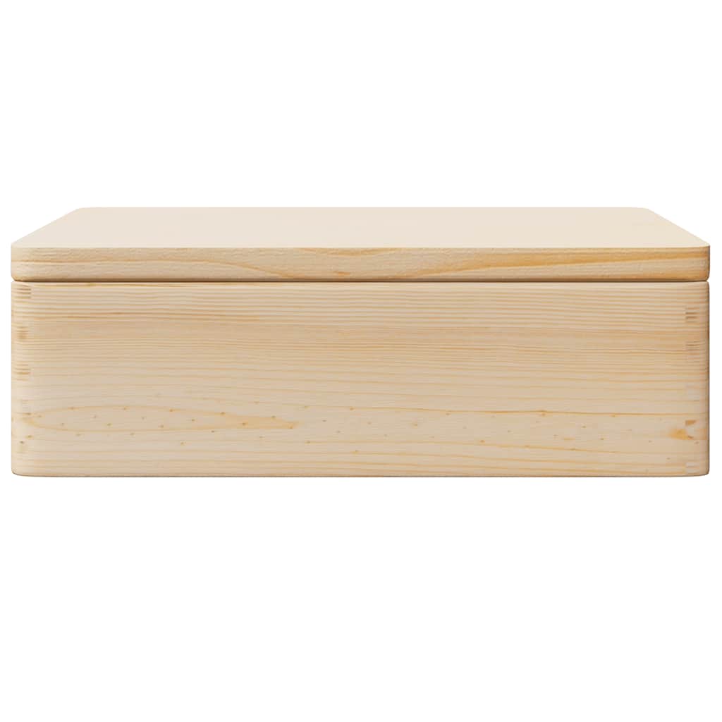 Caixa de madeira tampa pegas 40x30x13 cm pinho madeira maciça