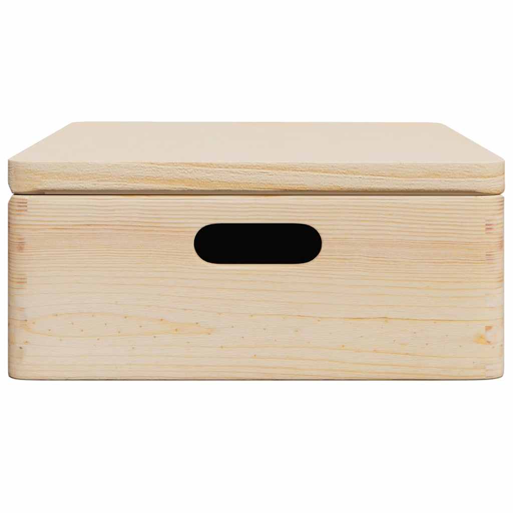 Caixa de madeira tampa pegas 40x30x13 cm pinho madeira maciça