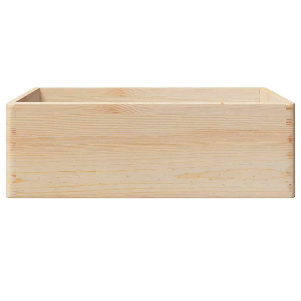 Caixa de madeira com pegas 40x30x13 cm pinho de madeira maciça