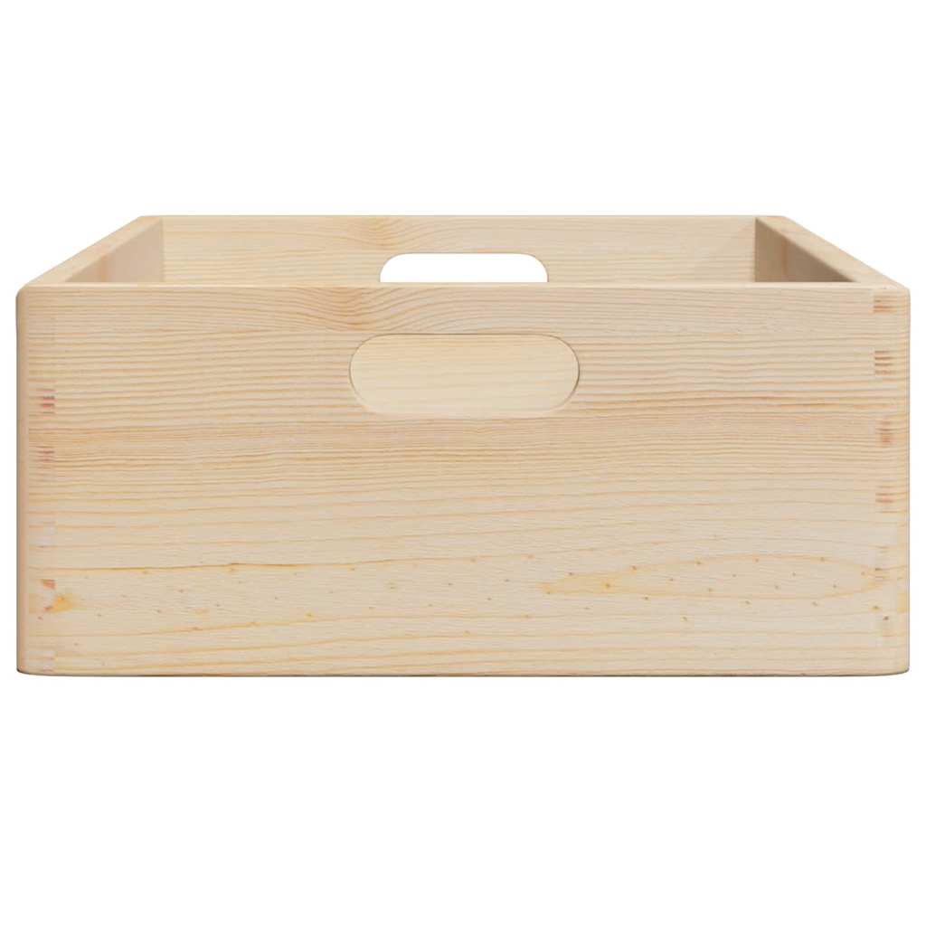 Caixa de madeira com pegas 40x30x13 cm pinho de madeira maciça