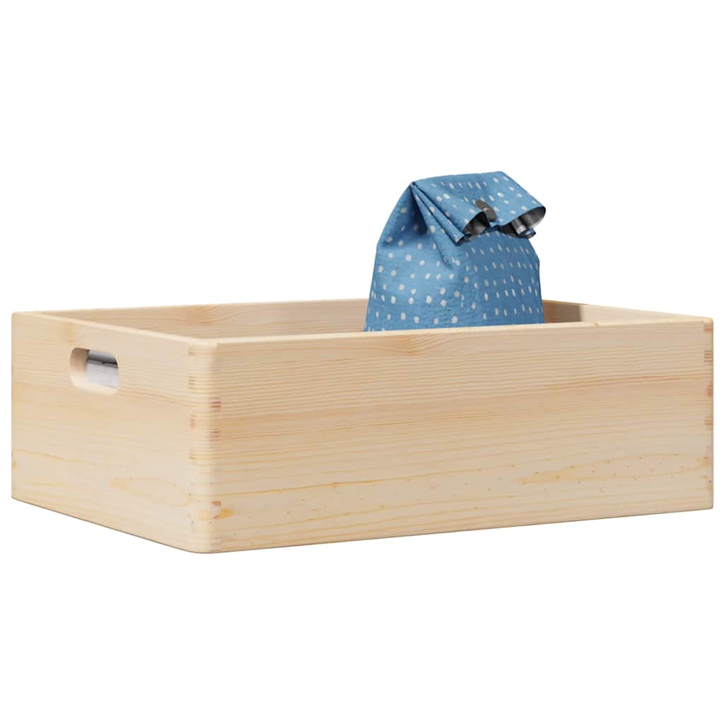Caixa de madeira com pegas 40x30x13 cm pinho de madeira maciça