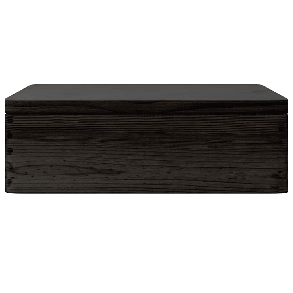 Caixa de madeira tampa preta 40x30x13 cm pinho madeira maciça