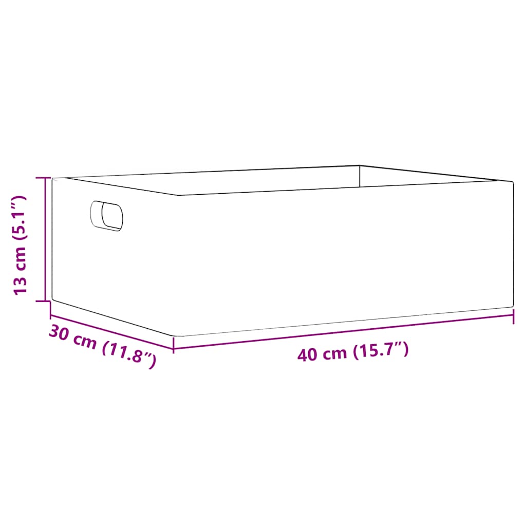 Caixa madeira com pegas preta 40x30x13 cm pinho madeira maciça