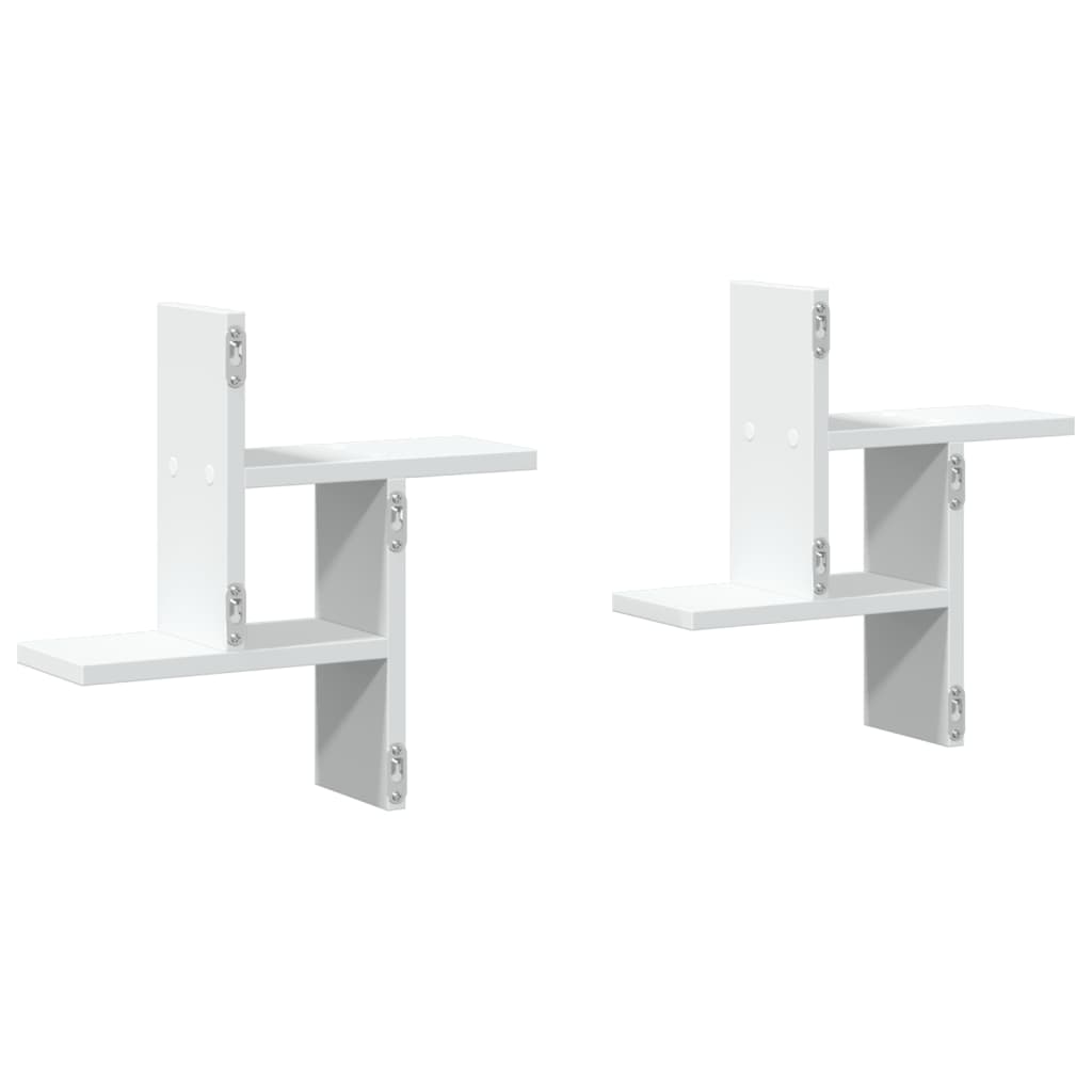 Prateleiras de parede 2 pcs 38x12x38cm derivados madeira branco