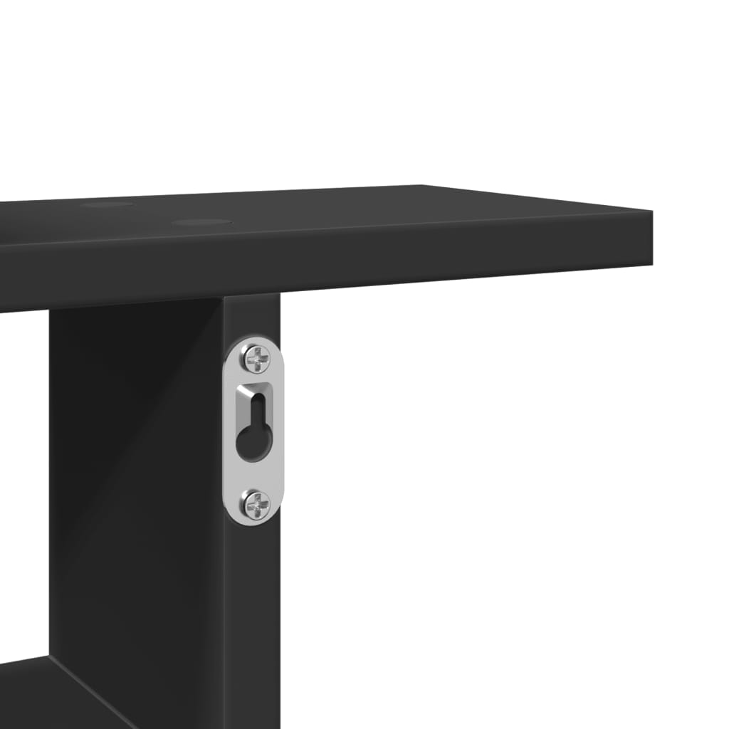 Prateleiras de parede 2 pcs 50x12x50 cm derivados madeira preto