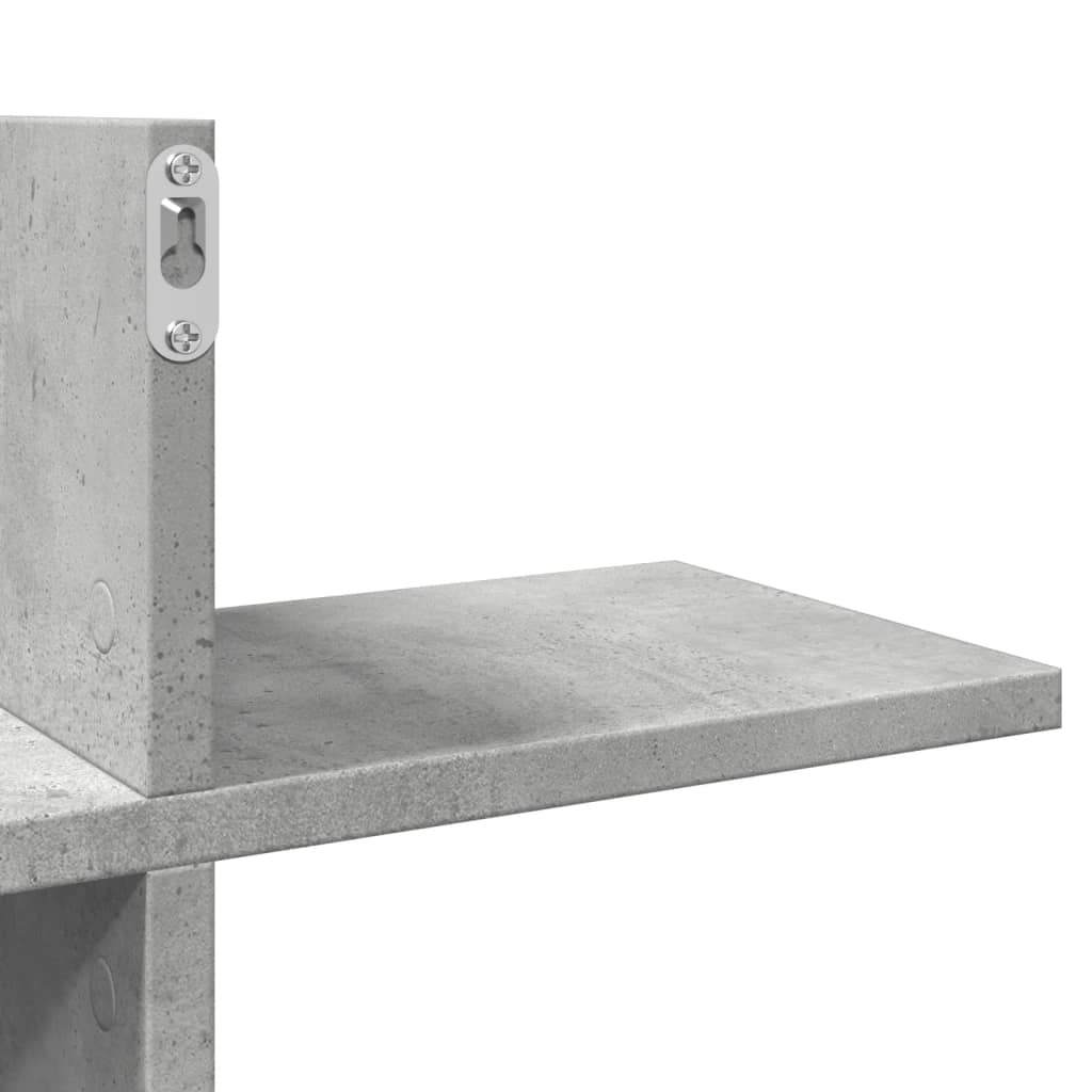Prateleira parede 124,5x18x60,5 cm deriv. madeira cinza cimento