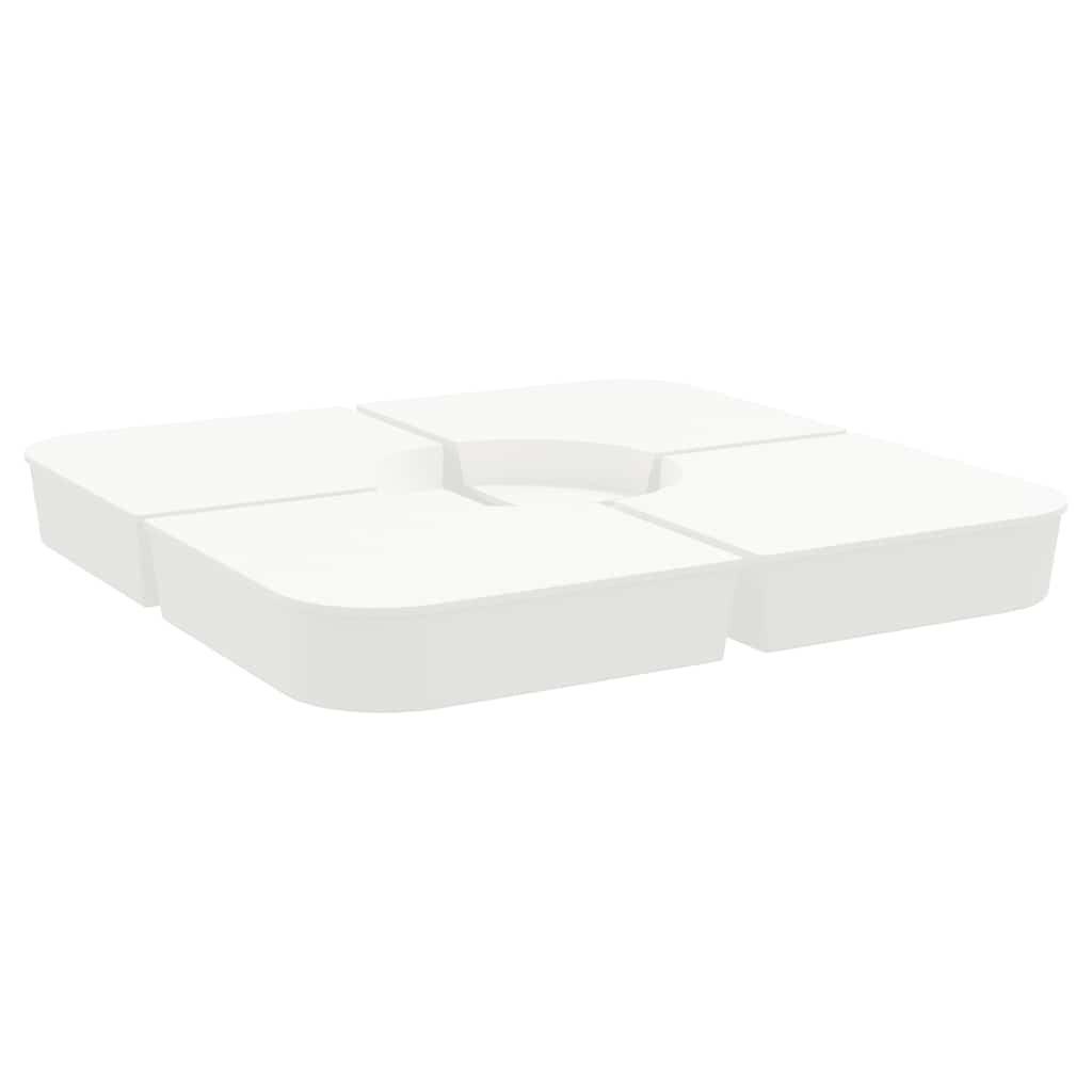 4 pcs conj. base para guarda-sol de suporte cruzado 100 kg PP
