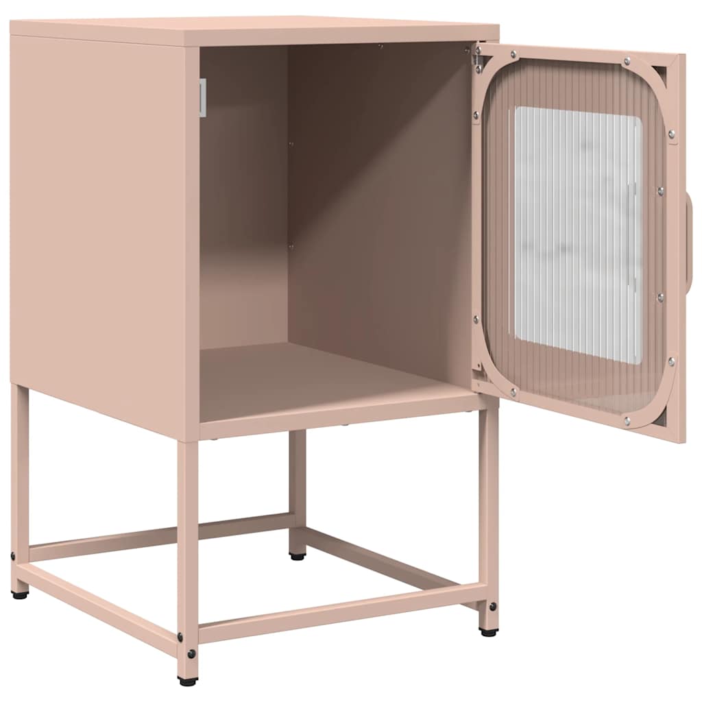 Mesa de cabeceira 36x39x60,5 cm aço laminado a frio rosa