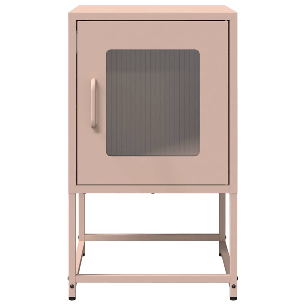 Mesa de cabeceira 36x39x60,5 cm aço laminado a frio rosa