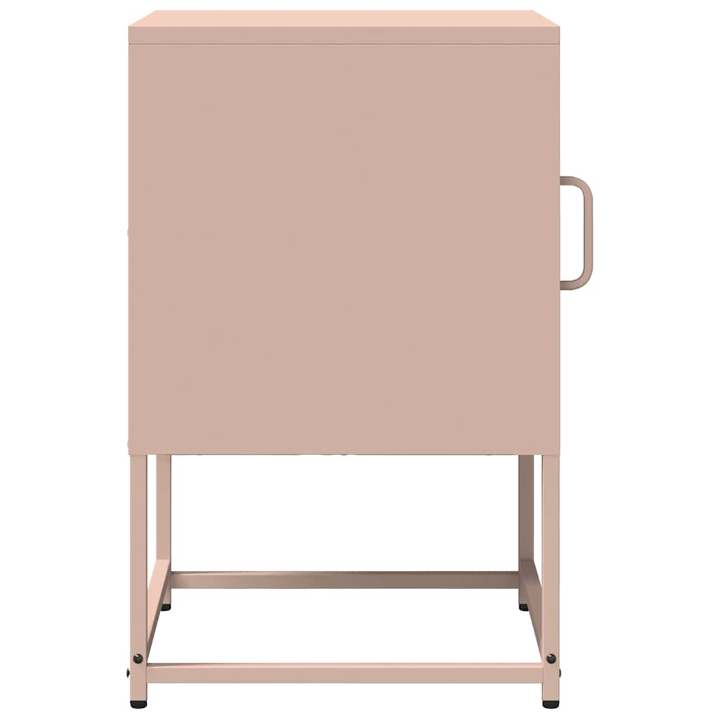 Mesa de cabeceira 36x39x60,5 cm aço laminado a frio rosa