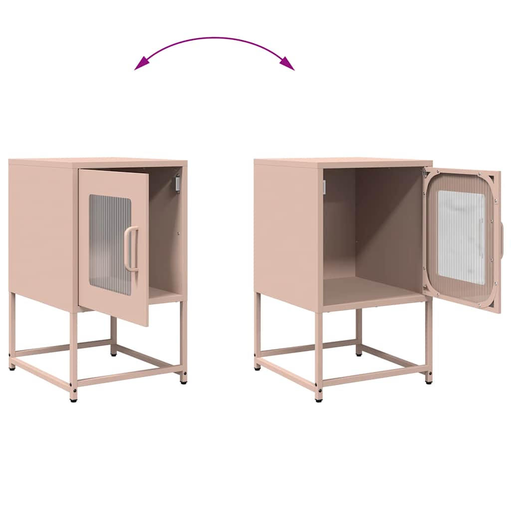 Mesa de cabeceira 36x39x60,5 cm aço laminado a frio rosa