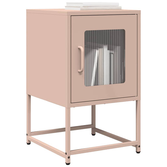 Mesa de cabeceira 36x39x60,5 cm aço laminado a frio rosa