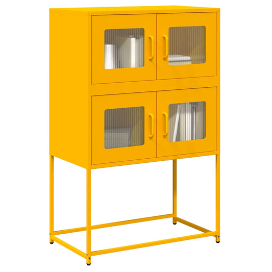 Aparador alto 68x39x107 cm aço amarelo mostarda