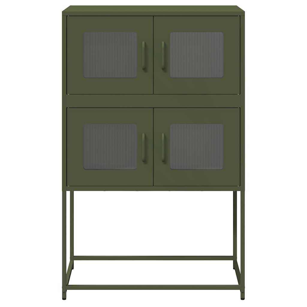 Aparador alto 68x39x107 cm aço verde azeitona