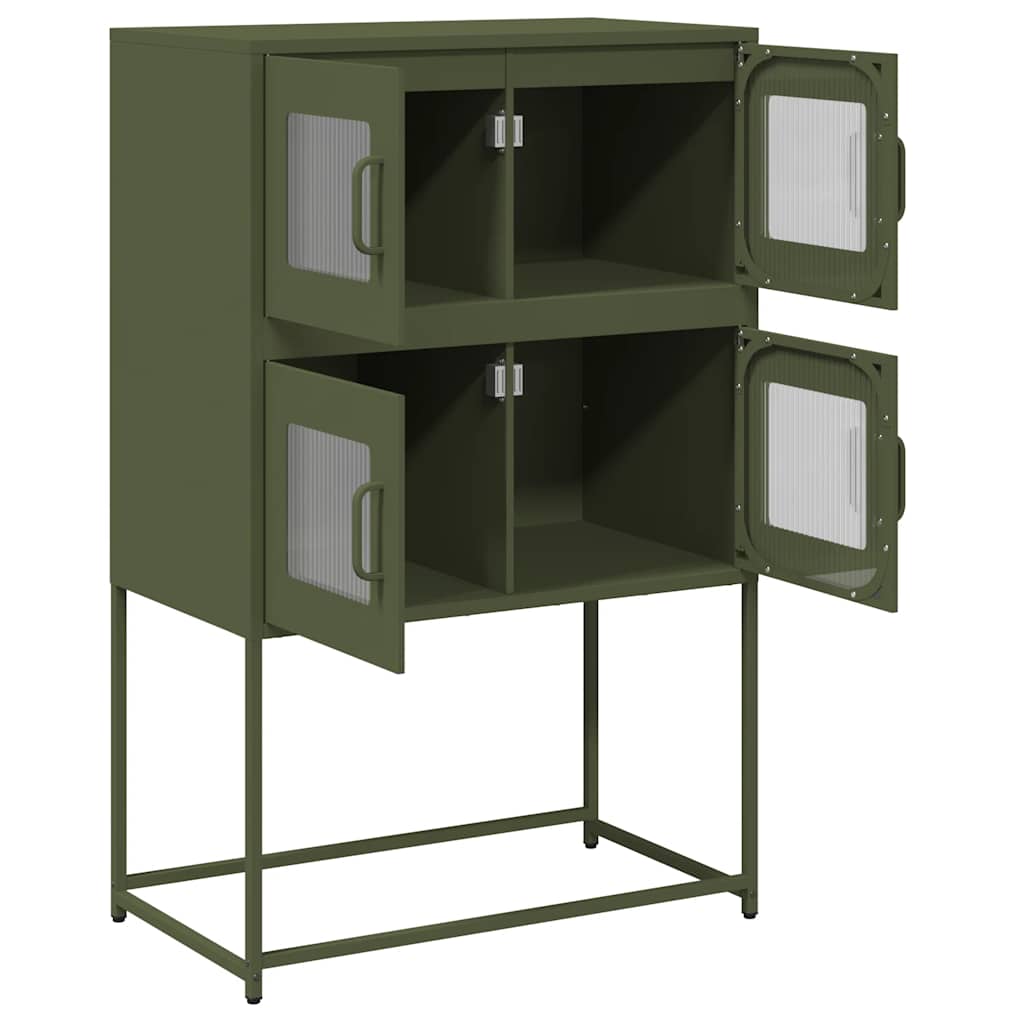 Aparador alto 68x39x107 cm aço verde azeitona