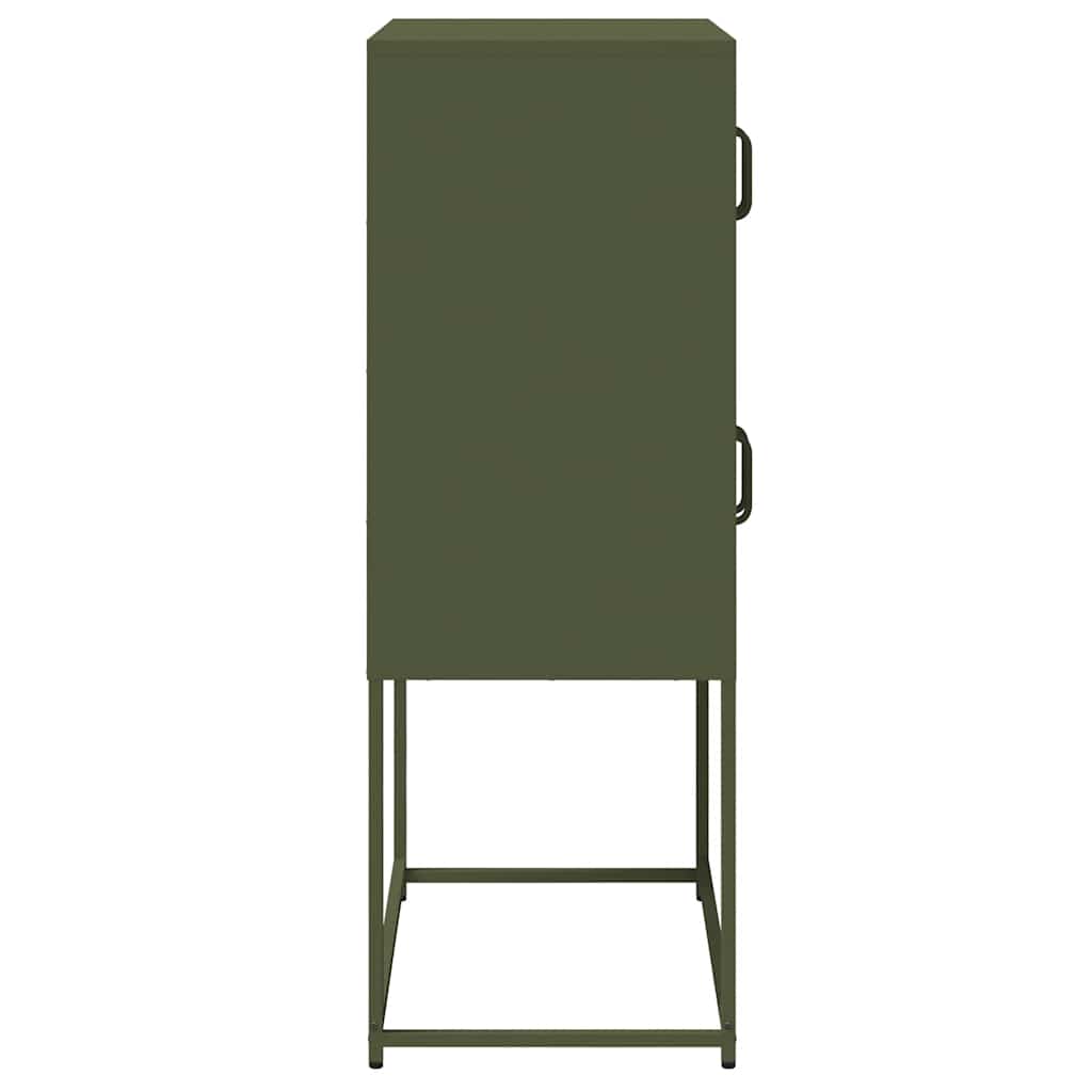 Aparador alto 68x39x107 cm aço verde azeitona