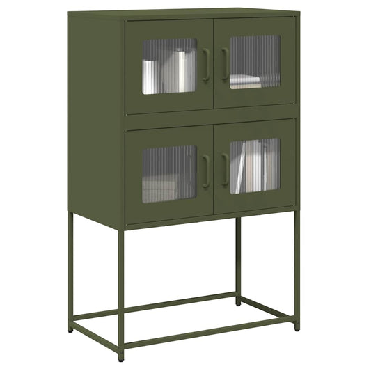 Aparador alto 68x39x107 cm aço verde azeitona