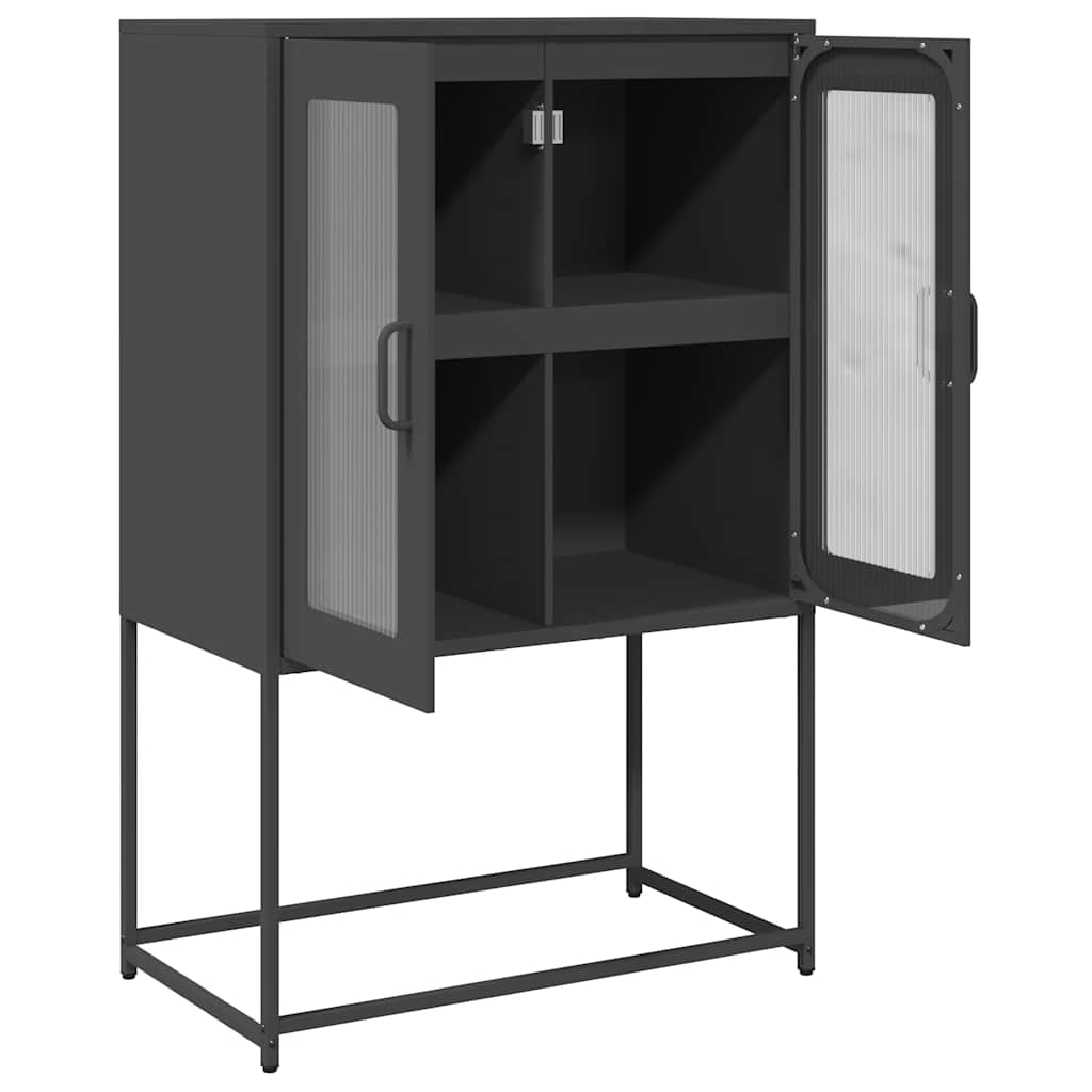 Aparador alto 68x39x107 cm aço preto