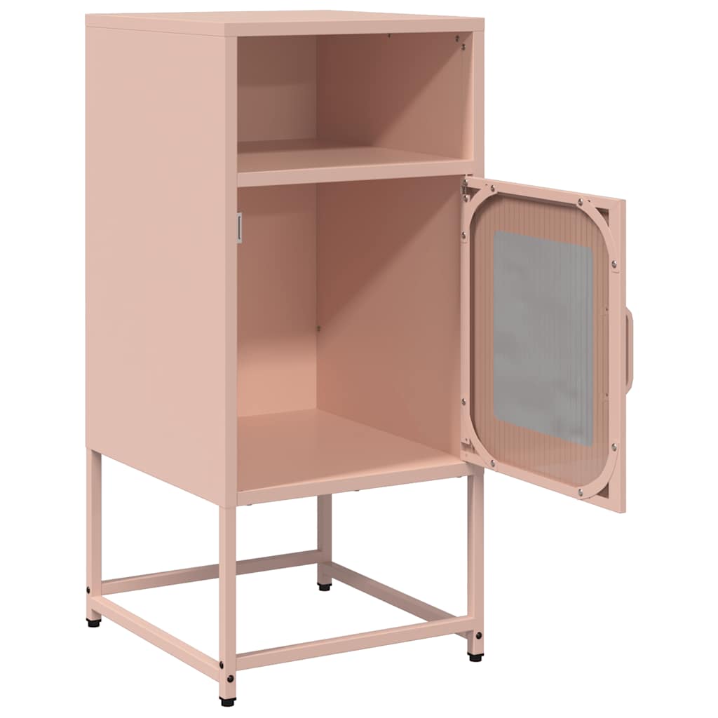Mesa de cabeceira 36x39x78 cm aço laminado a frio rosa