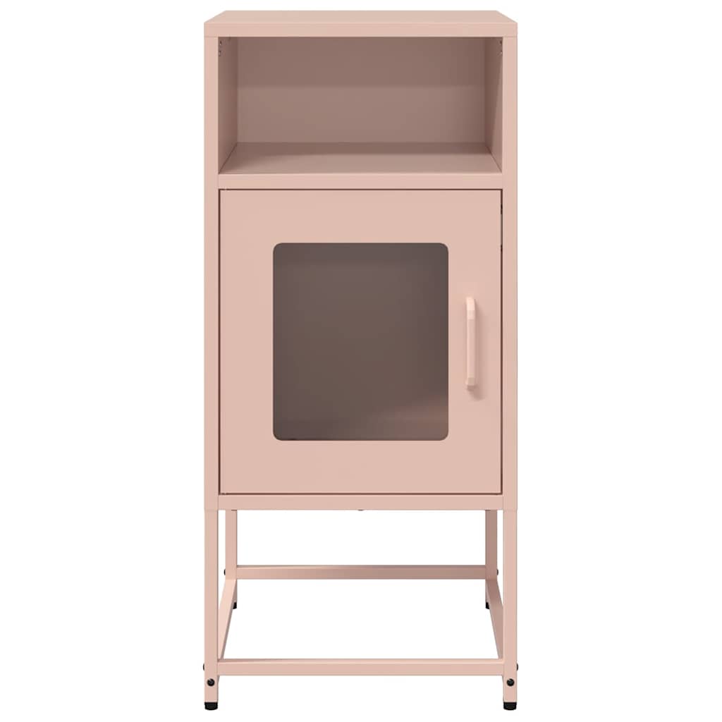 Mesa de cabeceira 36x39x78 cm aço laminado a frio rosa