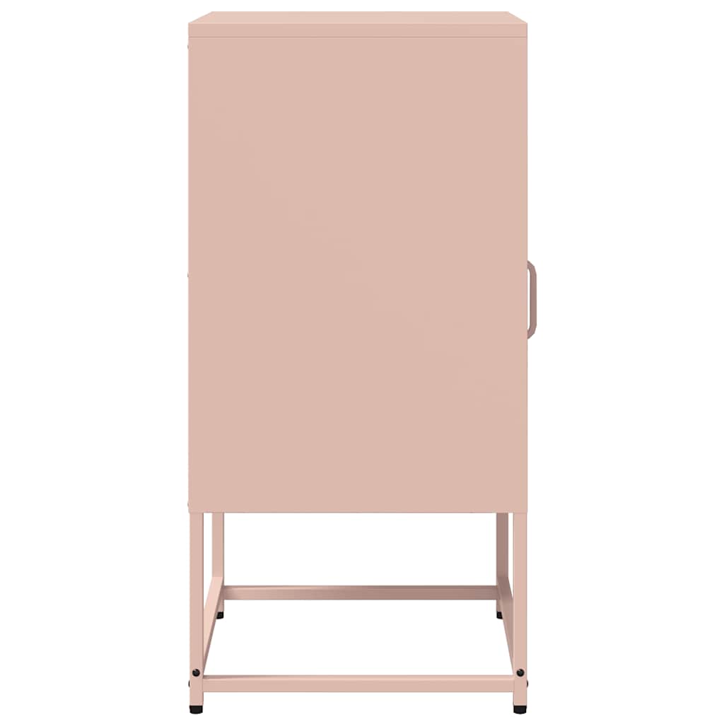 Mesa de cabeceira 36x39x78 cm aço laminado a frio rosa