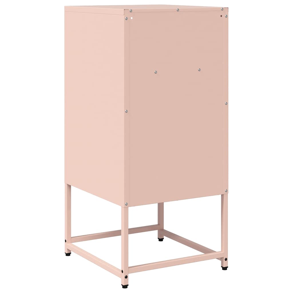Mesa de cabeceira 36x39x78 cm aço laminado a frio rosa