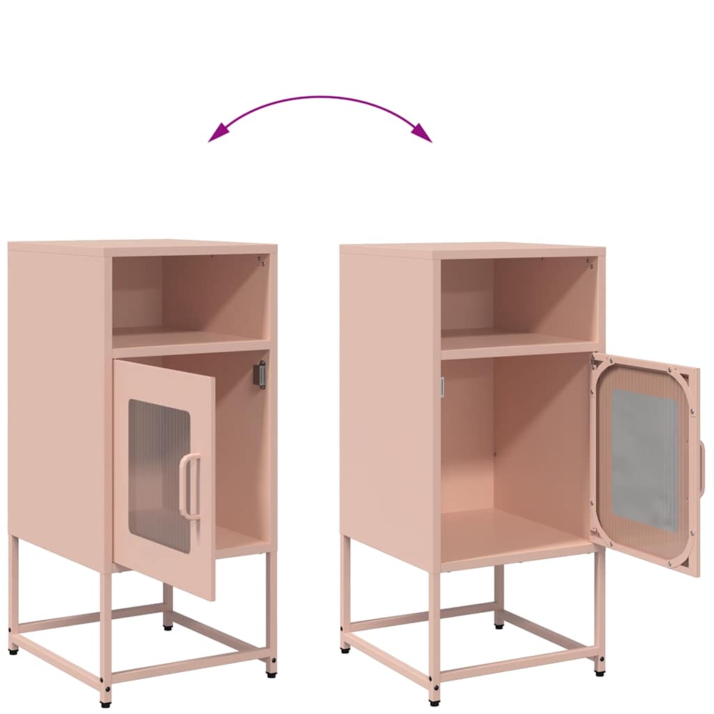 Mesa de cabeceira 36x39x78 cm aço laminado a frio rosa