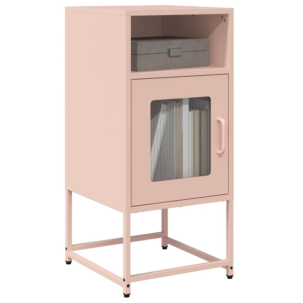 Mesa de cabeceira 36x39x78 cm aço laminado a frio rosa