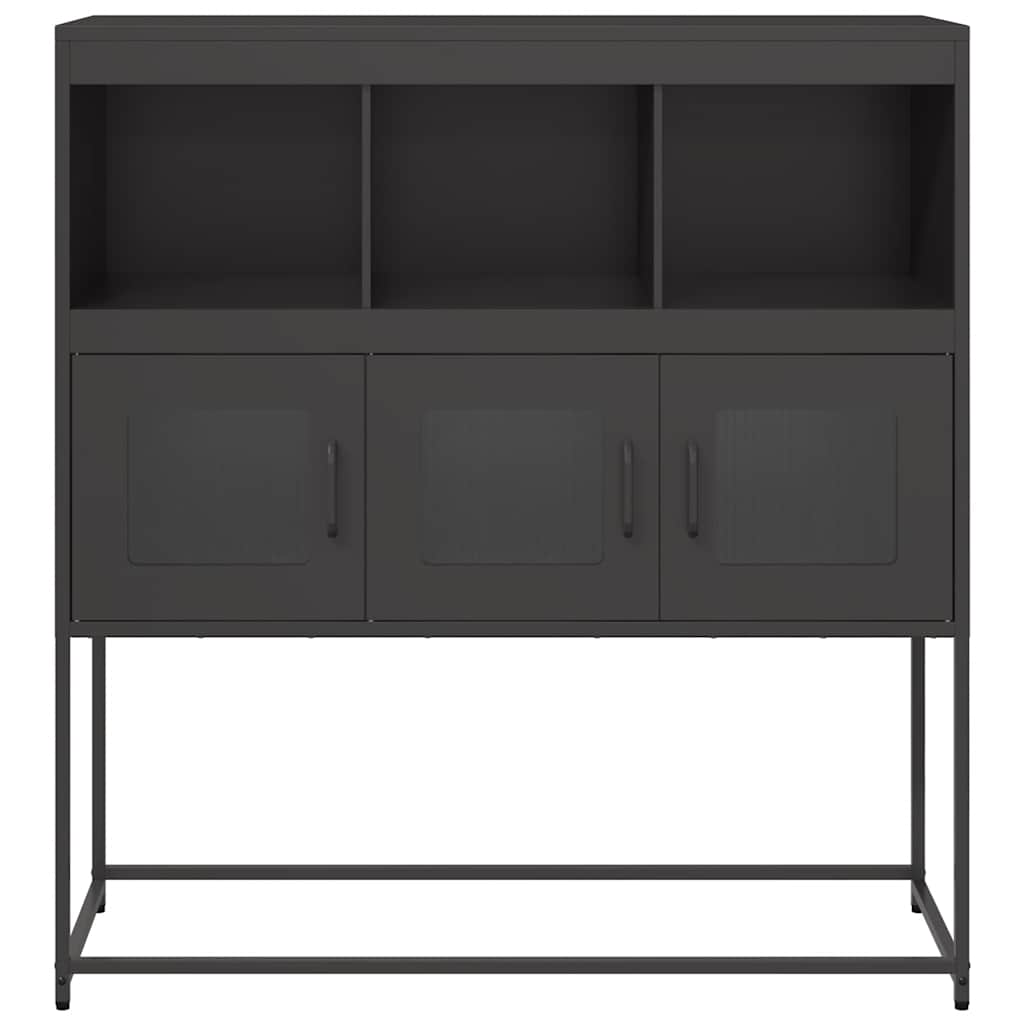 Aparador 100,5x39x107 cm aço laminado a frio preto