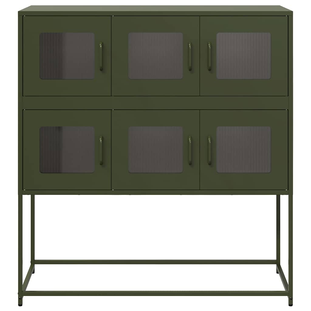 Aparador 100,5x39x107 cm aço laminado a frio verde-azeitona