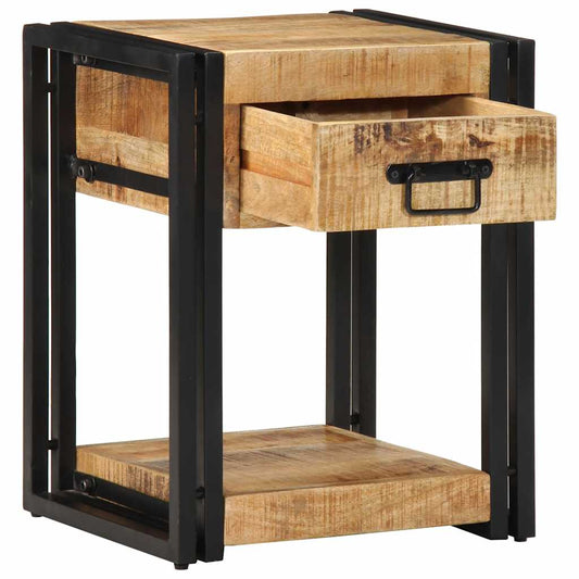 Mesa de cabeceira 40x35x50cm madeira de mangueira áspera maciça
