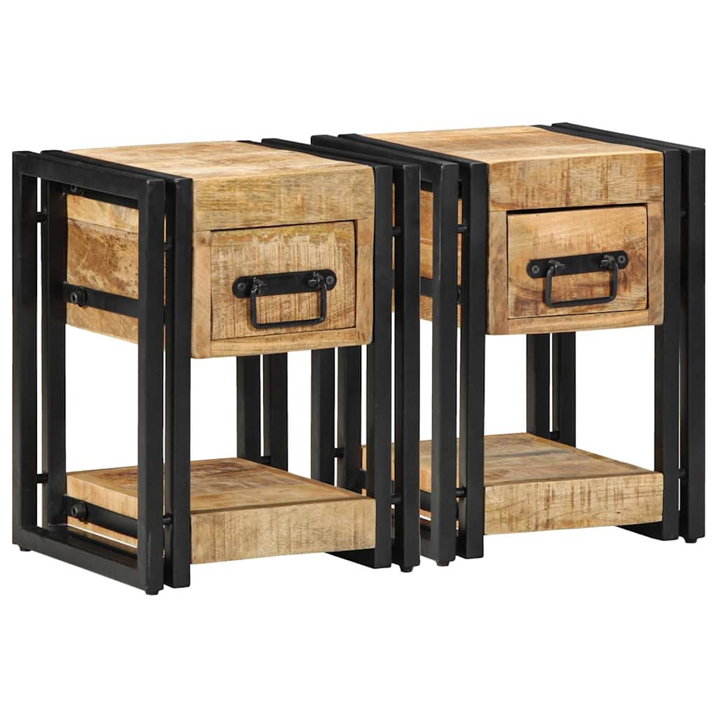 Armário de Cabeceira com gaveta 2 pcs Castanho 30 x 30 x 40 cm