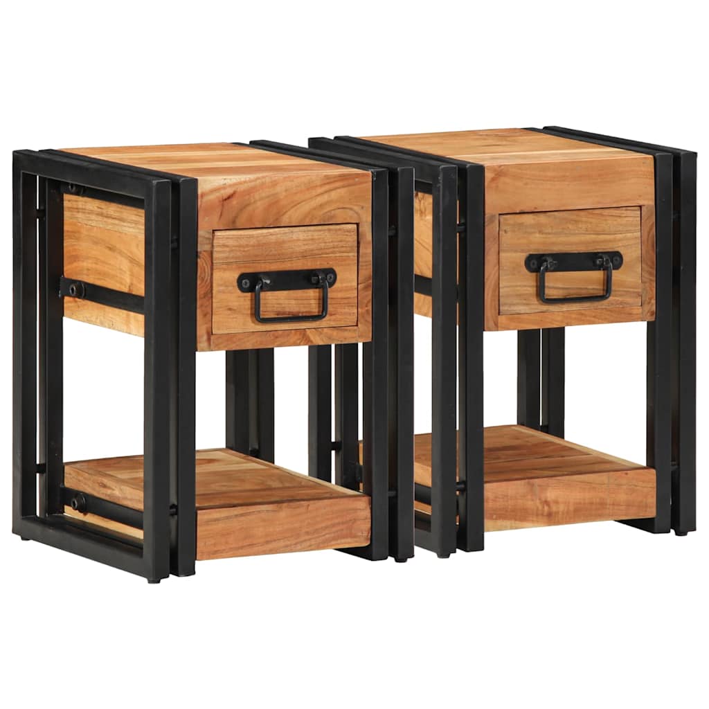 Armário de Cabeceira com gaveta 2 pcs Castanho 30 x 30 x 40 cm